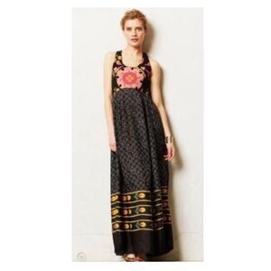 Anthropologie Nanda Silk Maxi Dress by Anupamaa XS